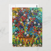 フォークアートポッテッドプラントバイLORI EVERETTポストカード ポストカード (正面/裏面)