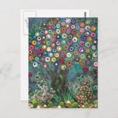 フォークアートマイツリお気に入りのーバイロリエバレット葉書 ポストカード (正面/裏面)