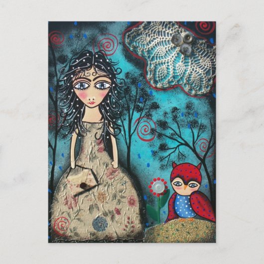 フォークアートマイリトルフレンドバイロリエバレット葉書 ポストカード (正面)