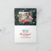 フォークアートミストレトーホリーベリークリスマスフォト カード (内部)