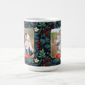 フォークアートミストレトーホリーベリークリスマスフォト コーヒーマグカップ (中央)