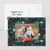 フォークアートミストレトーホリーベリークリスマスフォト ポストカード (正面/裏面)