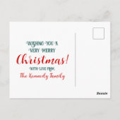 フォークアートミストレトーホリーベリークリスマスフォト ポストカード (裏面)