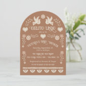 フォークアートメキシカンシエリートリンド赤ちゃんシャワーアーチ 招待状 (スタンド正面)