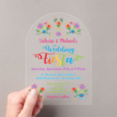 フォークアートメキシカンフィエスタアクリル結婚式招待状 アクリル招待状 (インサイチュ (ポータブル))