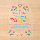 フォークアートメキシカンフィエスタアクリル結婚式招待状 アクリル招待状 (正面)