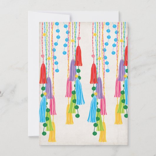 フォークアートメキシカンフィエスタベビーシャワー招待状 招待状 (裏面)