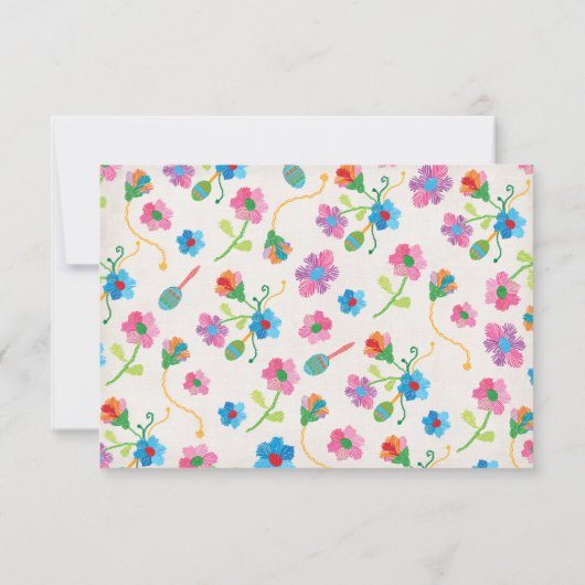 フォークアートメキシカンフィエスタ刺繍RSVP 出欠カード (裏面)