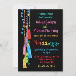 フォークアートメキシカンフィエスタ結婚式招待状 招待状