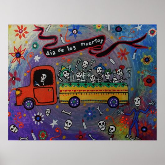 フォークアートメキシカンフィ絵画エスタ ポスター (正面)