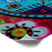 フォークアートメキシカン絵画ギター ポスター (角)