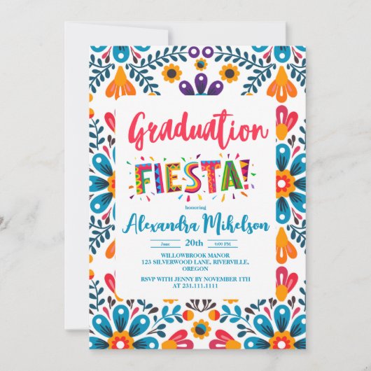フォークアートメキシコフェスタ卒業 招待状 (正面)