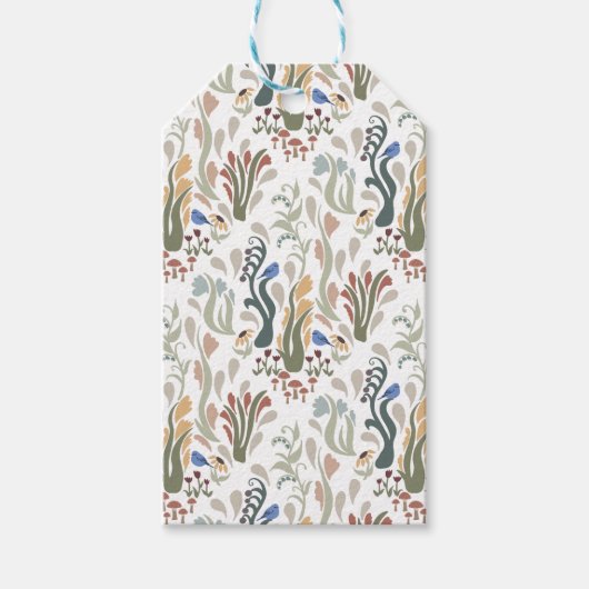 フォークアートメドウ&ブルーバードインアーストーン ギフトタグ (正面)