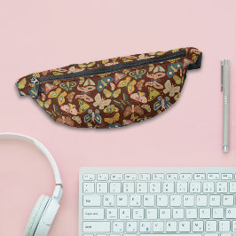 フォークアートモス蝶ピンクブルーブラウン ファニーパック