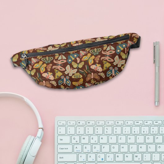 フォークアートモス蝶ピンクブルーブラウン ファニーパック