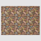 フォークアートモス蝶ピンクブルーブラウン 薄葉紙 (正面)