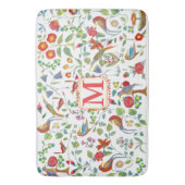 フォークアートモノグラムフローラヴィンテージバードバスマット バスマット (正面縦)