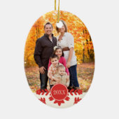 フォークアートモノグラム&フォトホリデーオーナメント セラミックオーナメント (裏面)