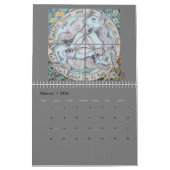 フォークアートラビットバイツジウィラムラビットタイル&アート カレンダー (2月 2026)