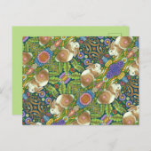 フォークアートラビット&シークレットガーデンのブルーバード ポストカード (正面/裏面)