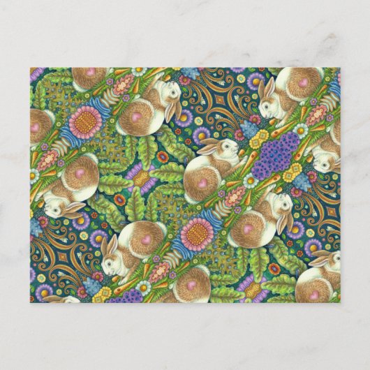 フォークアートラビット&シークレットガーデンのブルーバード ポストカード (正面)