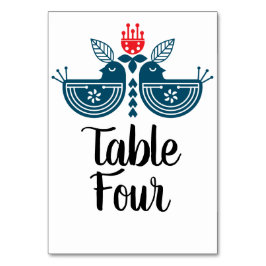 フォークアートラブバードペア テーブルナンバー