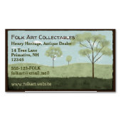 フォークアートランドスケープ初期のアメリカーナ マグネット名刺 (正面)