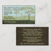 フォークアートランドスケープ初期のアメリカーナ 名刺 (正面/裏面)