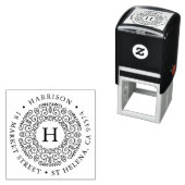 フォークアートリースモノグラム差出人住所 セルフインキングスタンプ (インサイチュ)