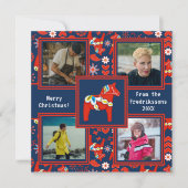 フォークアートレッドスウェーデンダラホースパターン4写真 シーズンカード (正面)