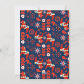 フォークアートレッドスウェーデンダラホースフォークアートパターン シーズンカード (裏面)