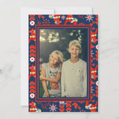 フォークアートレッドスウェーデンダラ馬とパターン写真 シーズンカード (裏面)