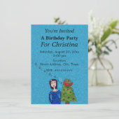 フォークアートレディーアップルツリーレッドバードブルーを歌う 招待状 (スタンド正面)