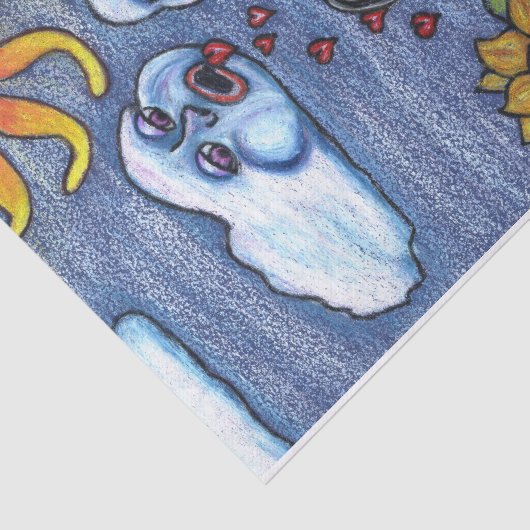 フォークアートレディークラウドサンフラワーズサンハート 薄葉紙 (詳細)