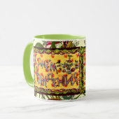 フォークアートロシアのハッピーバースデーカップ マグカップ (正面左)