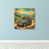 フォークアートロードトリップ キャンバスプリント (インサイチュ (ウッドフロア))