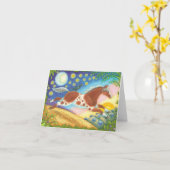 フォークアートワイルドマスタング馬ノートカー空白のド カード (黄色い花)