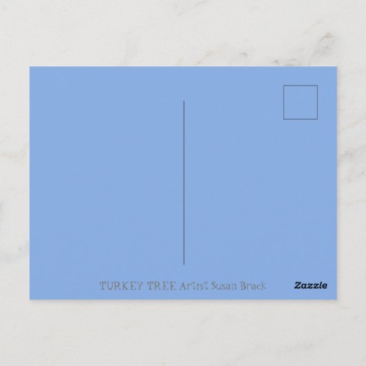 フォークアート七面鳥ツリー感謝祭ゴブラーユーモア ポストカード (裏面)