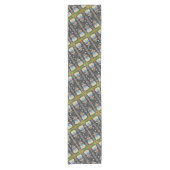 フォークアート不気味ウィッチ森の黒猫とフクロウ ショートテーブルランナー (正面)