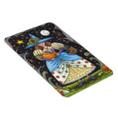 フォークアート不気味ウィッチ森の黒猫とフクロウ マグネット (右側)