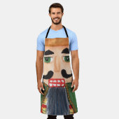 フォークアート伝統的ドイツの兵士のくるみ割り エプロン (着用した状態)