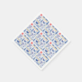 フォークアート冬の鳥パターン スタンダードカクテルナプキン (角)