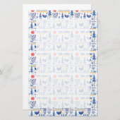 フォークアート冬鳥模様 便箋 (正面/裏面)