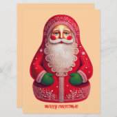 フォークアート初期のサンタクロース シーズンカード (正面/裏面)
