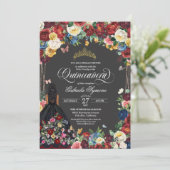  フォークアート刺繍バタフライフローラキンセアニェラ  招待状 (スタンド正面)