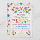 フォークアート刺繍メキシカンフィエスタベビーシャワー 招待状 (正面/裏面)