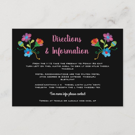 フォークアート刺繍メキシコ結婚フィエスタの情報 エンクロージャーカード (正面)