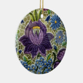 フォークアート刺繍花 セラミックオーナメント (右)