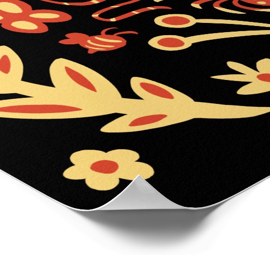 フォークアート動物型食品くもの巣 ポスター (角)