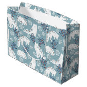 フォークアート北極キツネインザスノーウィズホリー ラージペーパーバッグ (裏面アングル)